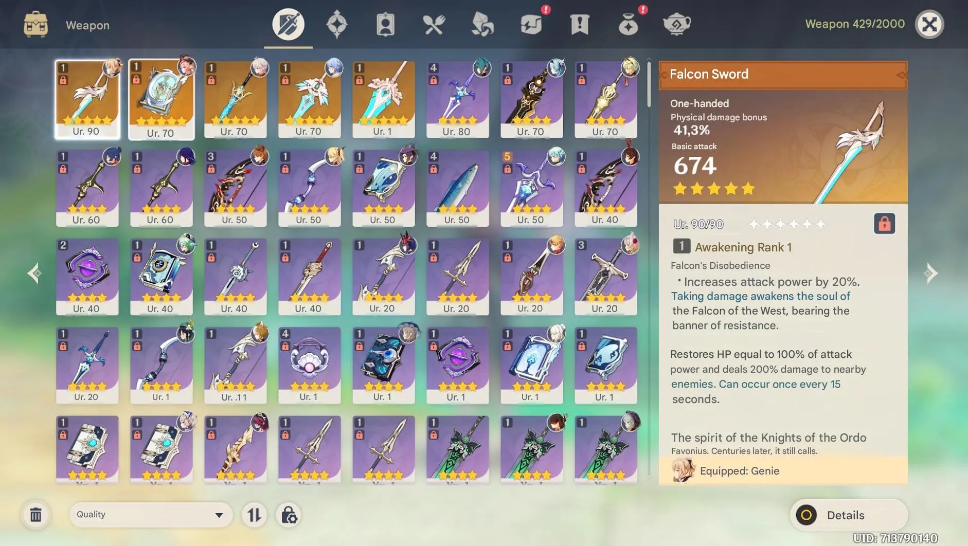 GI1202 AR56 Lumine Boosted Account 40 Characters 12 Legendary 4 Legendary Weapons 3 Legendary Constellations Email Linked Europe Server 